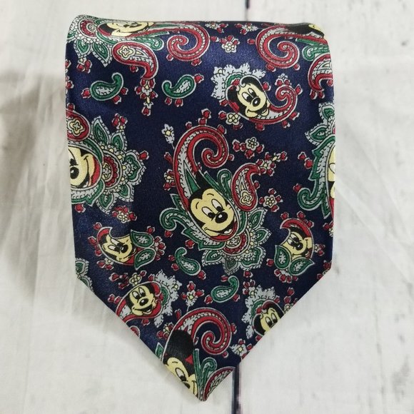 Man Road Neck Tie Blue Red Mickey Mouse - Picture 1 of 5
